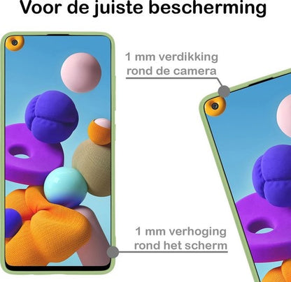 Samsung A21s Hoesje Siliconen Backcover Lichtgewicht - Groen