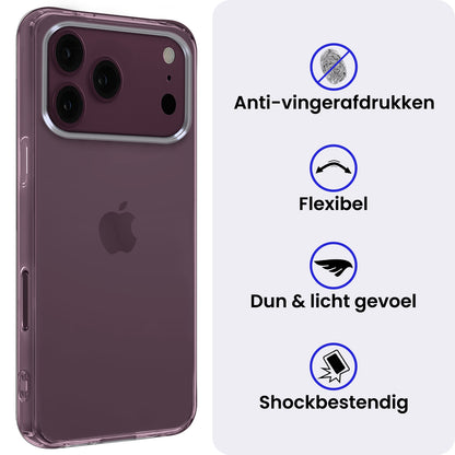 iPhone 18 Pro Hoesje Siliconen Backcover Lichtgewicht - Transparant