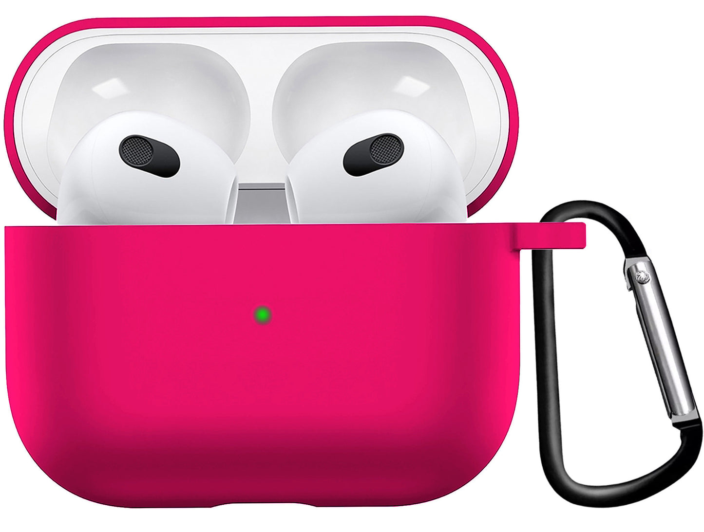 AirPods 3 Hoesje Siliconen met Clip - Donkerroze