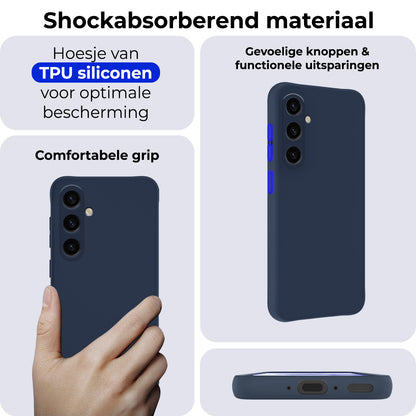 Samsung A35 Hoesje Siliconen Backcover Lichtgewicht - Donkerblauw