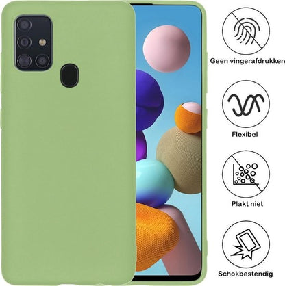 Samsung A21s Hoesje Siliconen Backcover Lichtgewicht - Groen