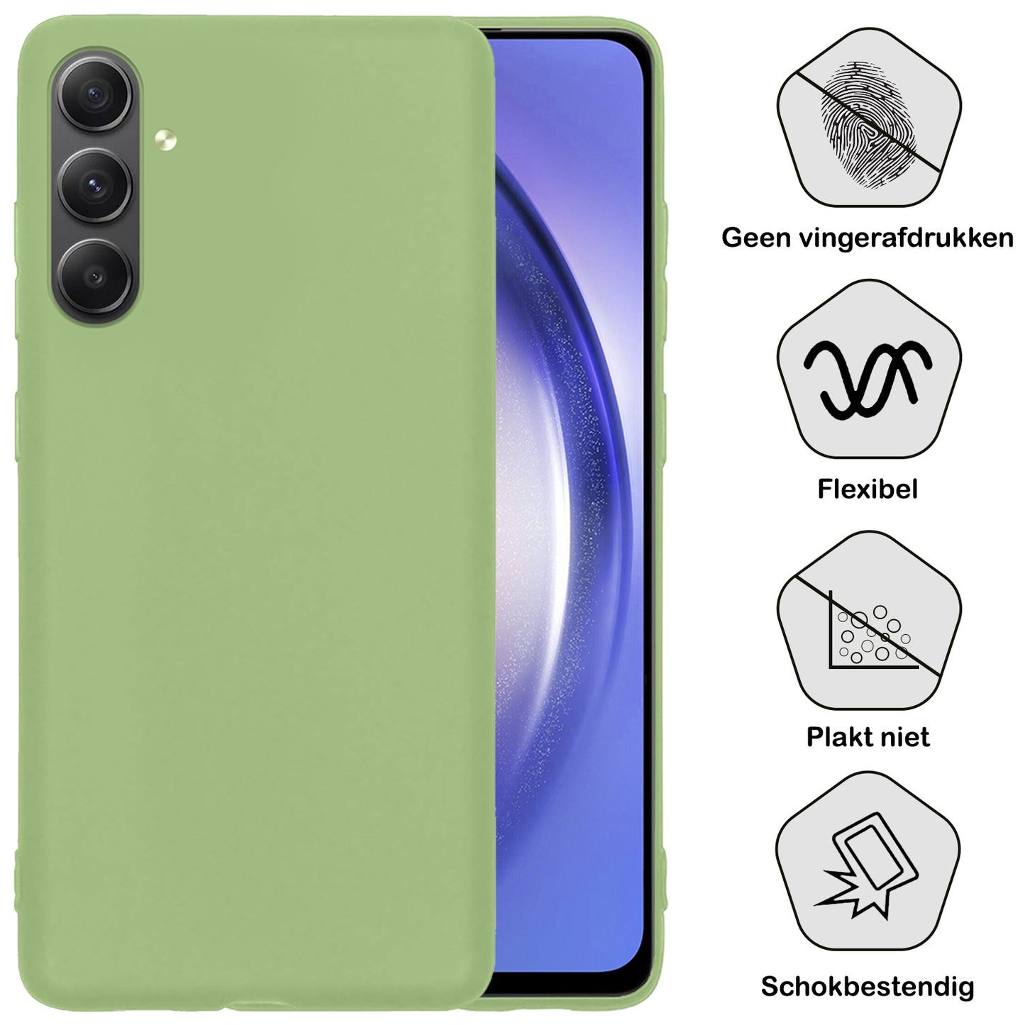 Samsung A54 Hoesje Siliconen - Groen