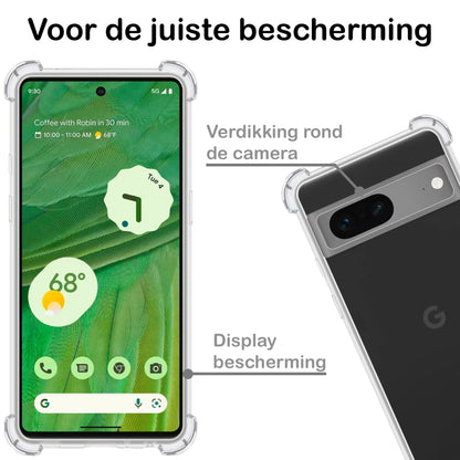 Google Pixel 7A Hoesje Shockproof Backcover Siliconen - Transparant