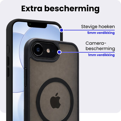 iPhone 17e Hoesje Geschikt voor Magsafe Backcover Shockproof - Zwart