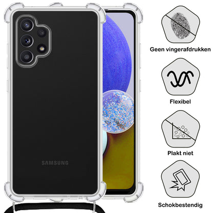 Samsung A13 5G Hoesje met Koord Backcover Shockproof - Transparant