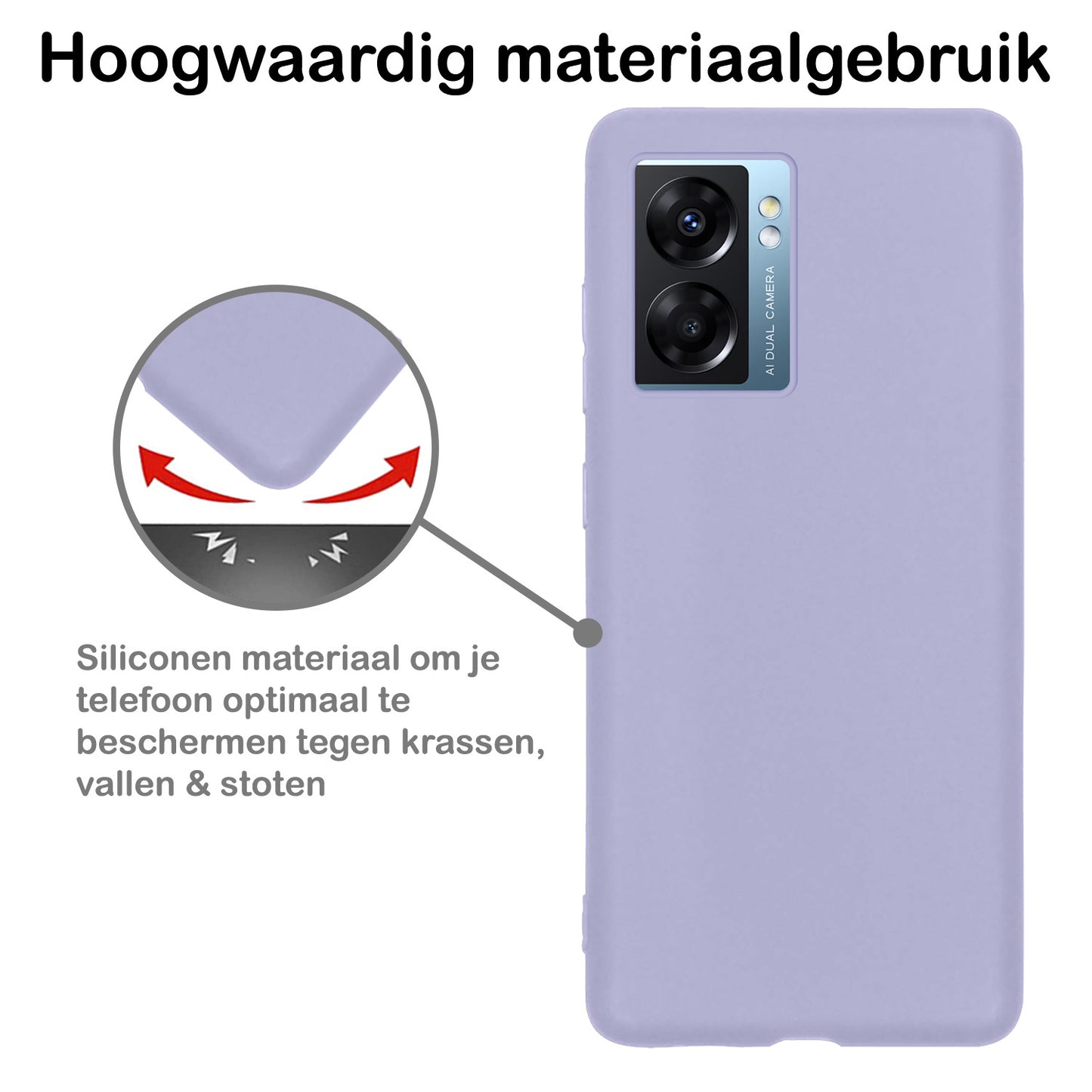 OPPO A77 Hoesje Siliconen - Lila