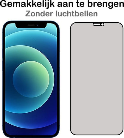 iPhone 12 Mini Screenprotector Gehard Glas - Privacy