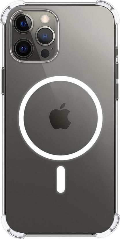 iPhone 12 Pro Max Hoesje Geschikt voor Magsafe Backcover Shockproof - Transparant