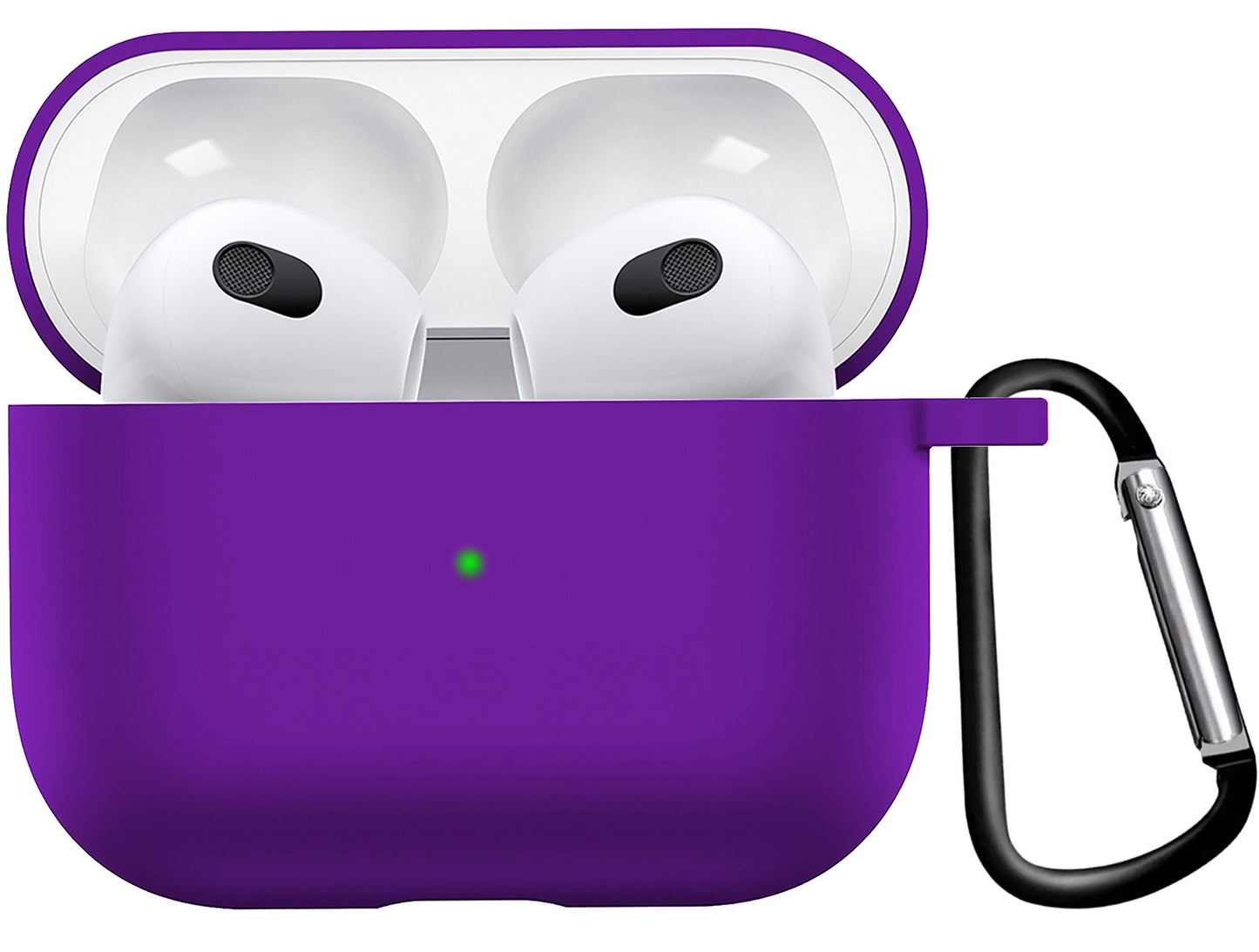 AirPods 3 Hoesje Siliconen met Clip - Paars