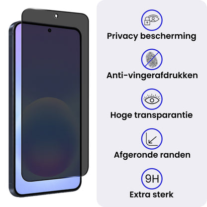 Samsung A57 Screenprotector Gehard Glas - Privacy
