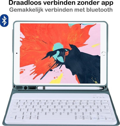 iPad 10.2 2019 Hoesje Toetsenbord Case Kunstleer - Donkergroen