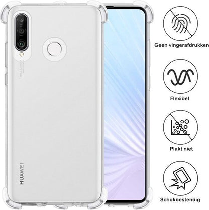 Huawei P30 Lite Hoesje Shockproof Backcover Siliconen - Transparant