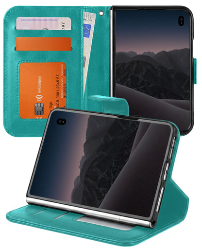 iPhone Duo Hoesje Bookcase Cover met Kaarthouder - Turquoise