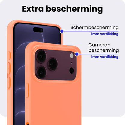 iPhone 18 Pro Max Hoesje Siliconen Backcover Lichtgewicht - Perzik