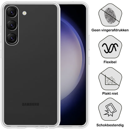 Samsung S23 Plus Hoesje Siliconen Backcover Lichtgewicht - Transparant