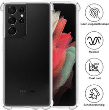 Samsung S21 Ultra Hoesje Shockproof Backcover Siliconen - Transparant