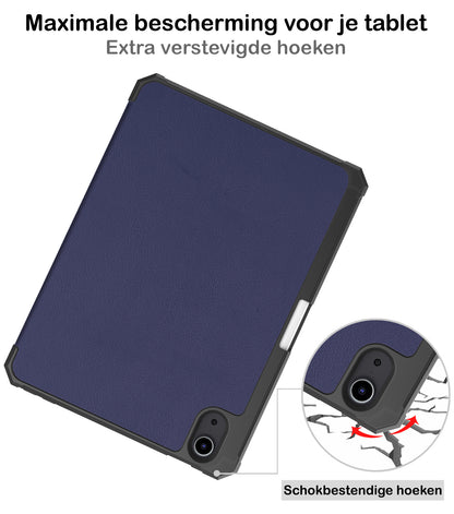 iPad Mini 6 Trifold Bookcase Hoes met Penhouder voor Apple Pen - Donkerblauw