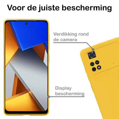 Xiaomi Poco X4 Pro 5G Hoesje Siliconen Backcover Lichtgewicht - Geel