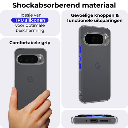 Google Pixel 10 Pro Hoesje Siliconen Backcover Lichtgewicht - Transparant