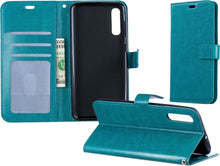 Samsung Galaxy A50 Hoesje Bookcase Cover met Kaarthouder - Turquoise