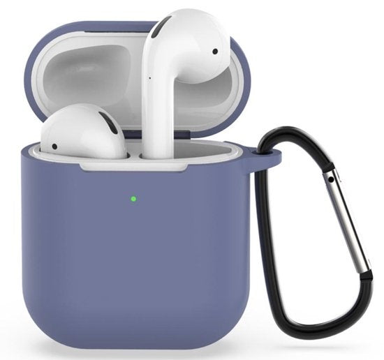 AirPods 2 Hoesje Siliconen met Clip - Lila