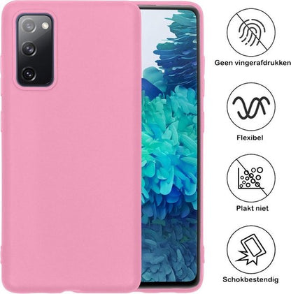 Samsung S20 FE Hoesje Siliconen Backcover Lichtgewicht - Lichtroze