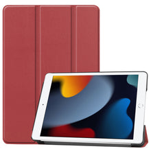 iPad 10.2 2021 Trifold Bookcase Hoes - Donkerrood