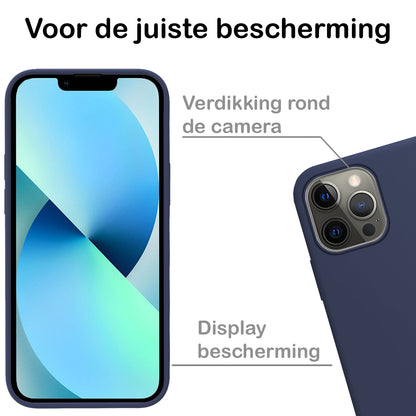 iPhone 14 Pro Max Hoesje Siliconen Backcover Lichtgewicht - Donkerblauw