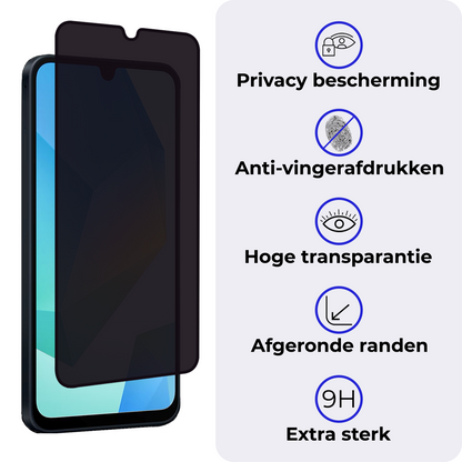 Samsung A16 Screenprotector Gehard Glas - Privacy