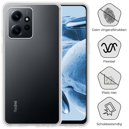 Xiaomi Redmi Note 12 4G Hoesje Siliconen Backcover Lichtgewicht - Transparant
