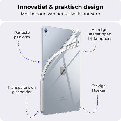 iPad 2022 / 2025 (A16 ) Hoesje Siliconen Backcover Lichtgewicht - Transparant
