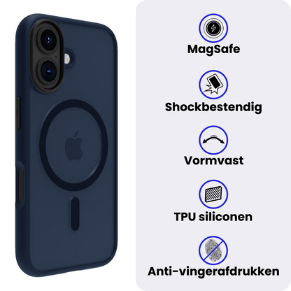 iPhone 17 Hoesje Geschikt voor Magsafe Backcover Shockproof - Donkerblauw
