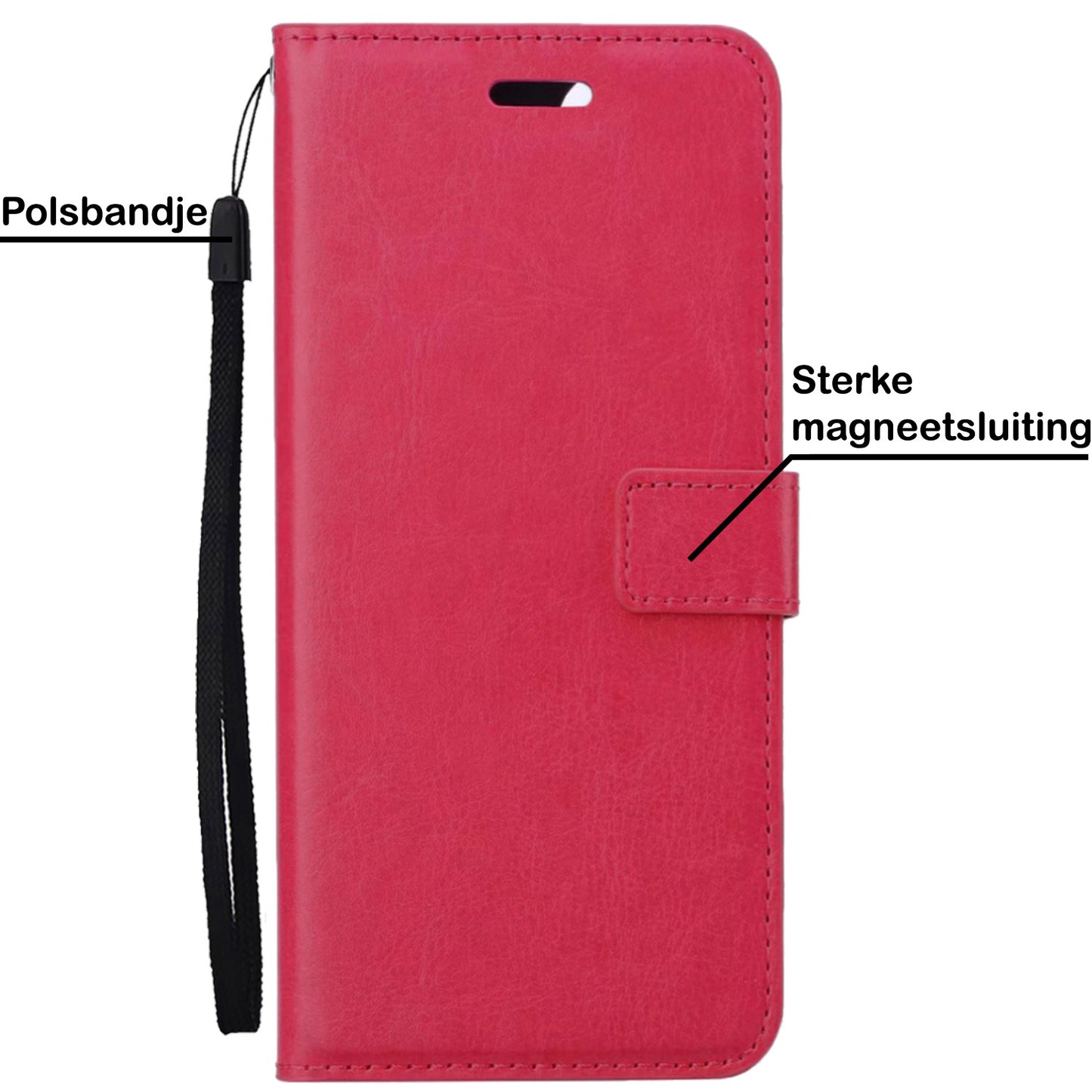 OnePlus 10 Pro Hoesje Book Case Kunstleer - Donkerroze