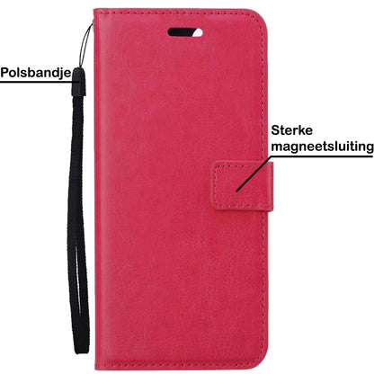 OnePlus 10 Pro Hoesje Book Case Kunstleer - Donkerroze