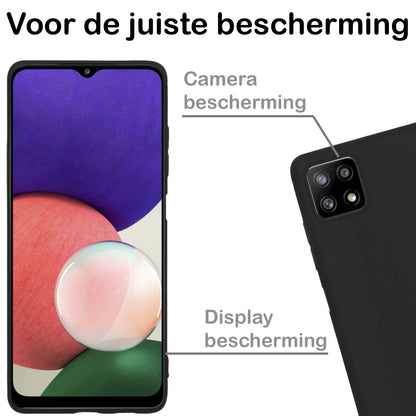 Samsung A22 4G Hoesje Siliconen Backcover Lichtgewicht - Zwart