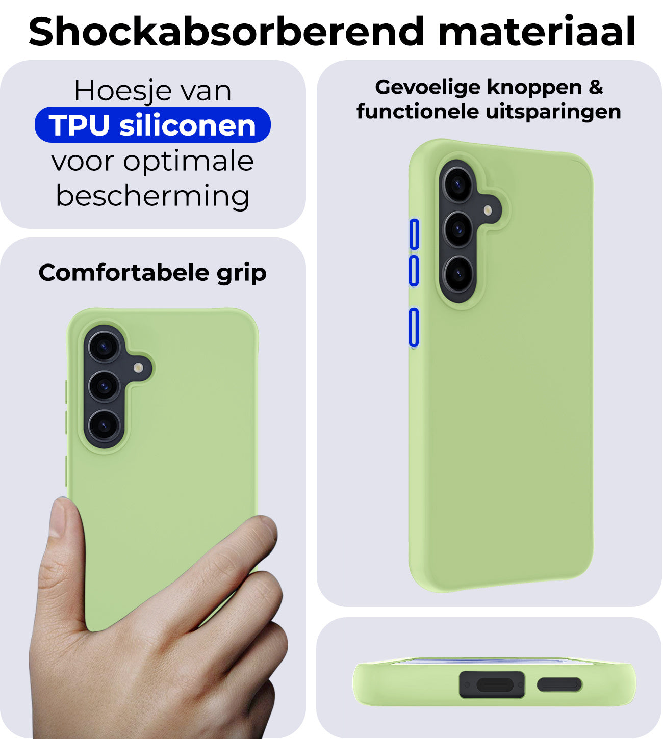 Samsung A55 Hoesje Siliconen - Groen