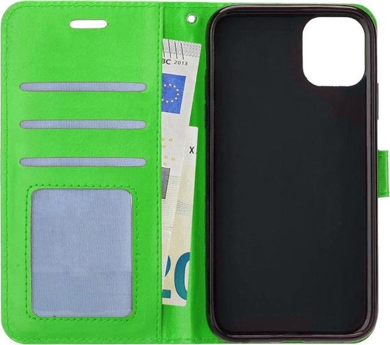 iPhone 12 Pro Hoesje Book Case Kunstleer - Groen