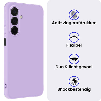 Samsung A17 Hoesje Siliconen Backcover Lichtgewicht - Lila