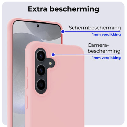 Samsung S24 Plus Hoesje Siliconen Backcover Lichtgewicht - Lichtroze
