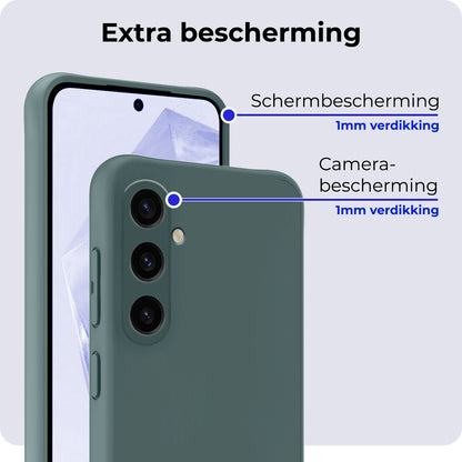 Samsung A35 Hoesje Siliconen Backcover Lichtgewicht - Donkergroen