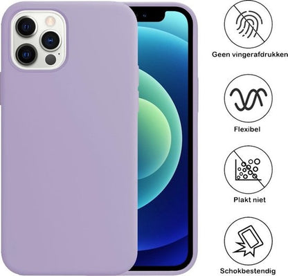 iPhone 12 Pro Max Hoesje Siliconen Backcover Lichtgewicht - Lila