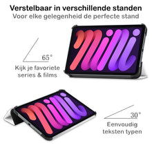 iPad Mini 6 Trifold Bookcase Hoes - Wit