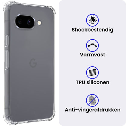 Google Pixel 9a Hoesje Shockproof Backcover Siliconen - Transparant