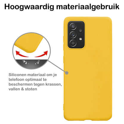 Samsung A53 Hoesje Siliconen Backcover Lichtgewicht - Geel