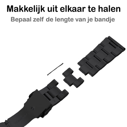 Horloge Bandje Geschikt Voor Apple Watch 1-8 / SE - 38/40/41 mm Bandje Metaal - Zwart