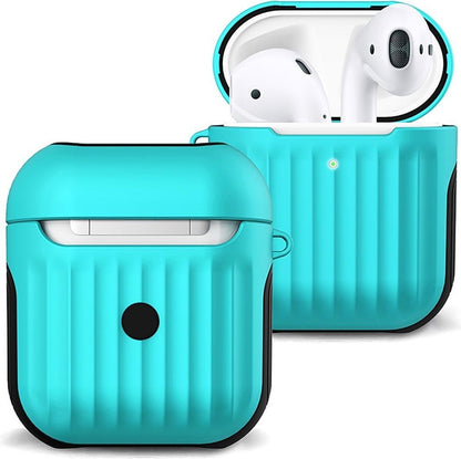 AirPods 1 Hoesje Siliconen met Ribbels Shockbestendig - Mintgroen