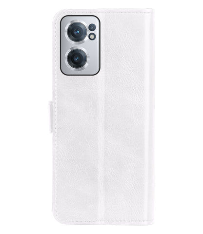 OnePlus Nord CE 2 Hoesje Bookcase Cover met Kaarthouder - Wit