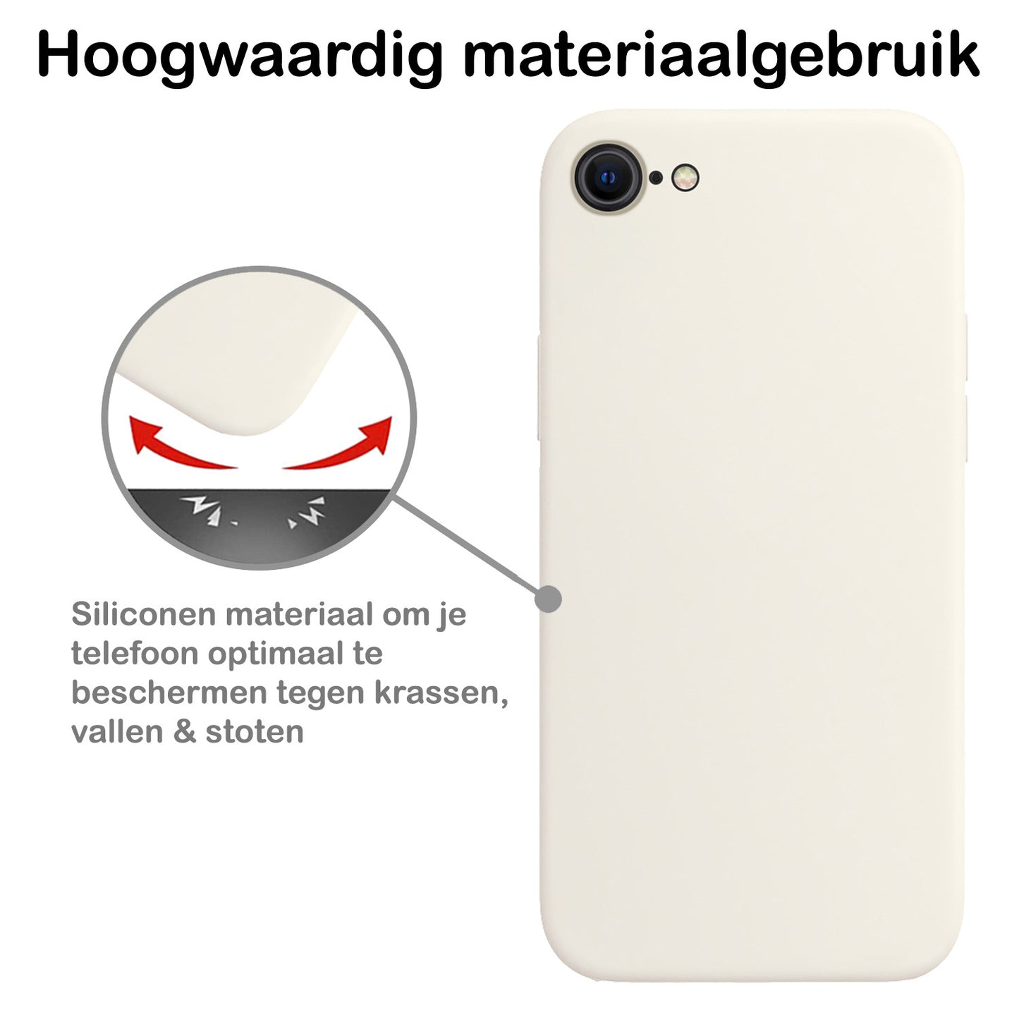 iPhone SE 2022 Hoesje Siliconen - Wit