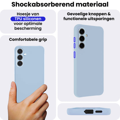 Samsung S26 Hoesje Siliconen Backcover Lichtgewicht - Lichtblauw