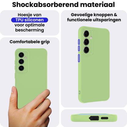 Samsung S25 Hoesje Siliconen Backcover Lichtgewicht - Groen
